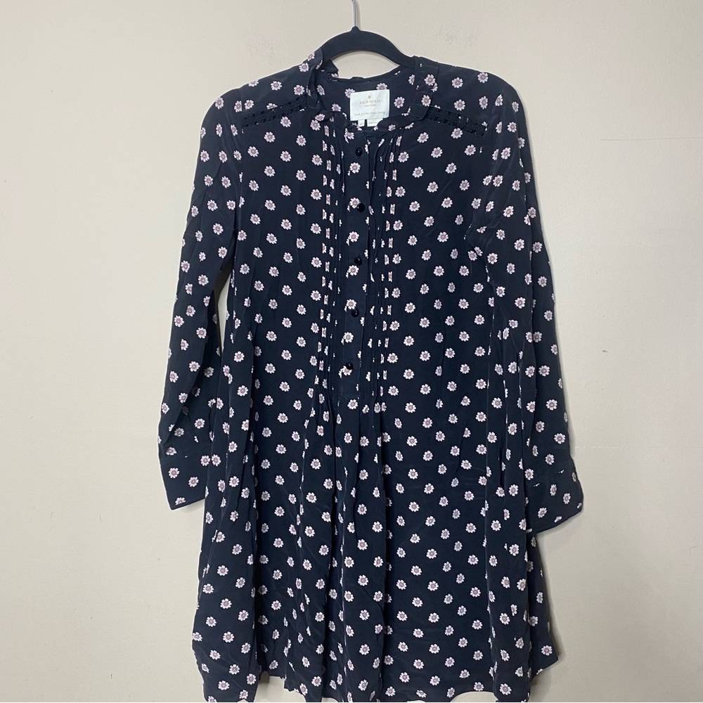 Kate Spade Ditsy Floral Silk Swing Dress